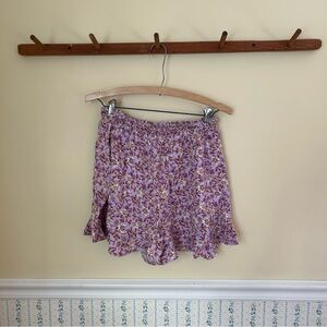 Live To Be Spoiled Floral Fabric Shorts